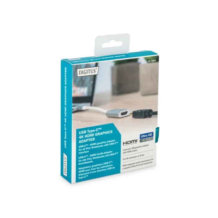 Переходник USB-C to HDMI F 0.2m UHD 4K Digitus (DA-70836) изображение 4
