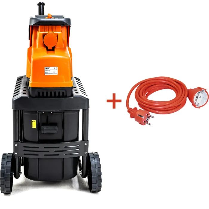 Садовий подрібнювач GTM DS2800/45 KIT, 220В, 2800Вт, до 45мм, ножі, 60л + подовжувач 10м (DS2800/45_KIT+ext.cord) зображення 2