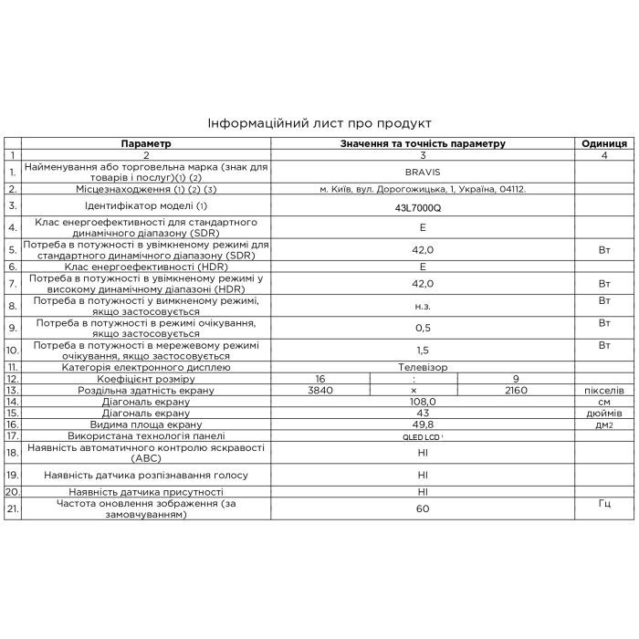 Телевізор Bravis 43L7000Q зображення 8