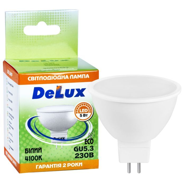 Лампочка Delux JCDR 5Вт 4100K 220В GU5.3 (90001293) изображение 2