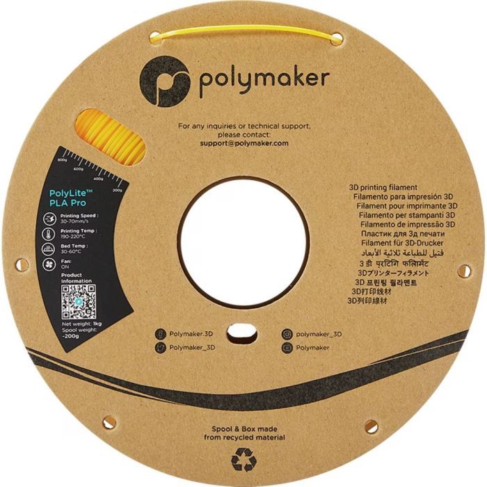 Пластик для 3D-принтера Polymaker PLA POLYLITE PRO 1,75mm 1kg YELLOW (PA07009) зображення 2