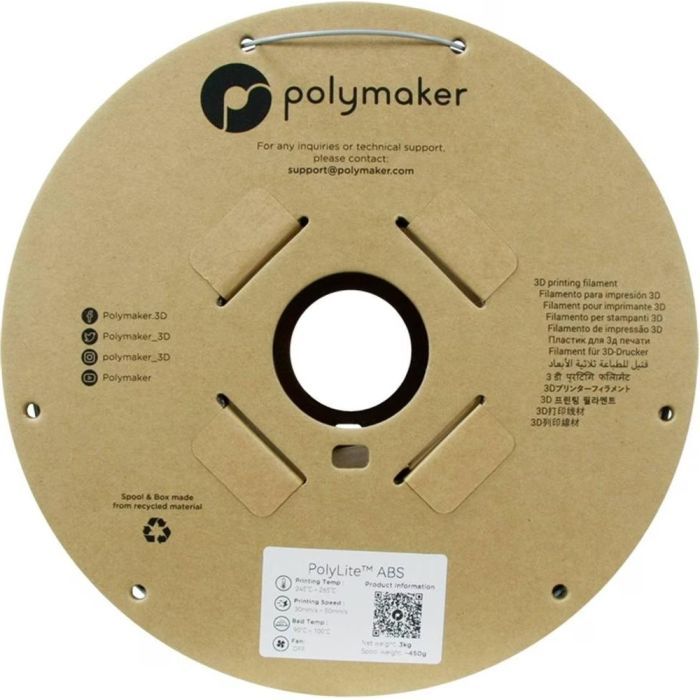 Пластик для 3D-принтера Polymaker ABS POLYLITE 1,75mm 1kg GREY (PE01003) зображення 2