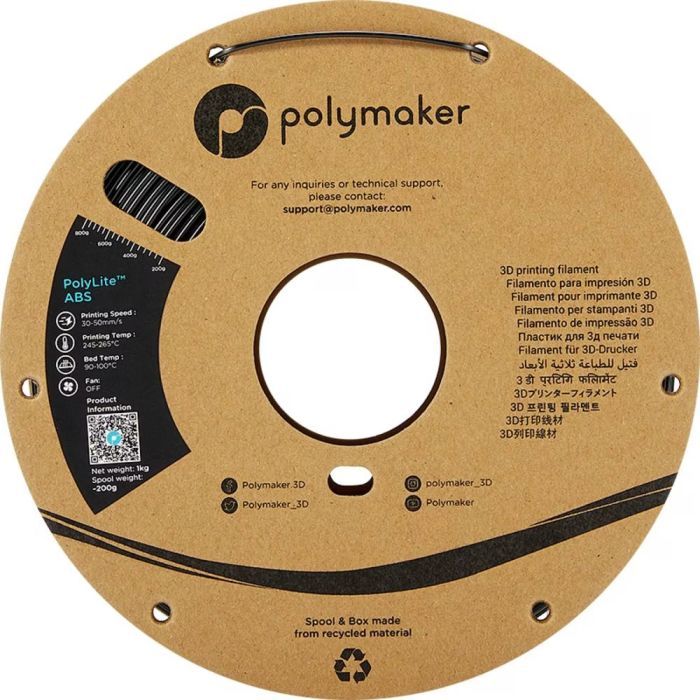 Пластик для 3D-принтера Polymaker ABS POLYLITE 1,75mm 1kg Black (PE01001) зображення 2