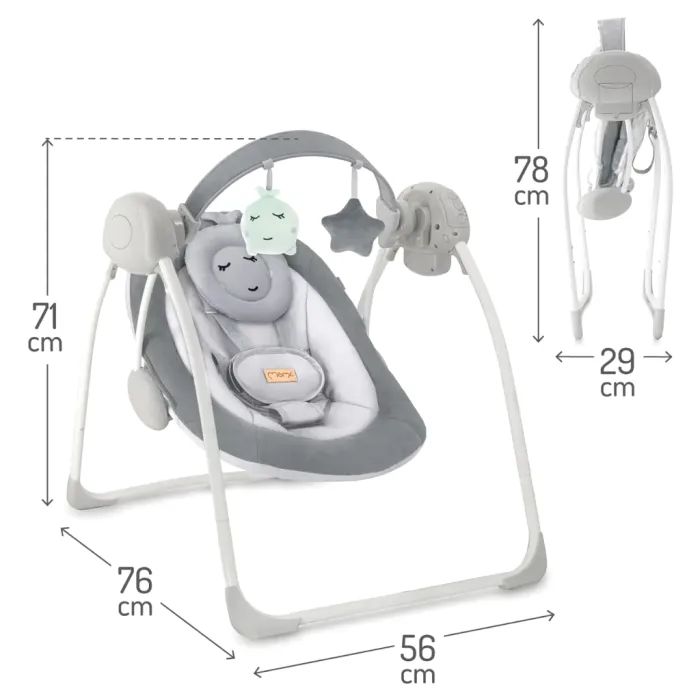 Крісло-гойдалка MoMi Kenani Onyx Gray (BULE00048) зображення 9