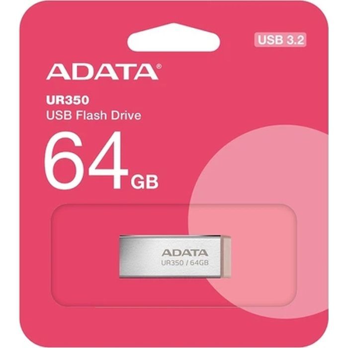 USB флеш накопитель ADATA 64GB UR 350 Silver/Beige USB 3.2 (UR350-64G-RSR/BG) изображение 5