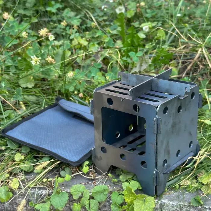 Печь-тресочница Metalzavod 13.5х13.5х15см 2мм мала з чохлом (SHP-2SCH) изображение 2