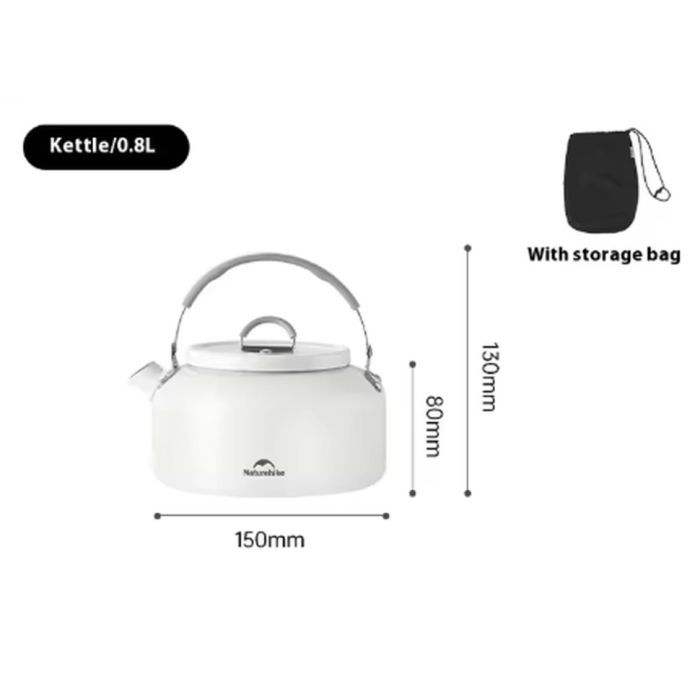 Чайник туристичний Naturehike CNK2450CF013 0,8 л, алюміній, білий (6927595706046) зображення 4
