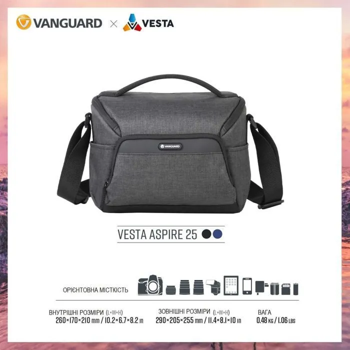 Фото-сумка Vanguard Vesta Aspire 25 Gray (DAS301109) изображение 5