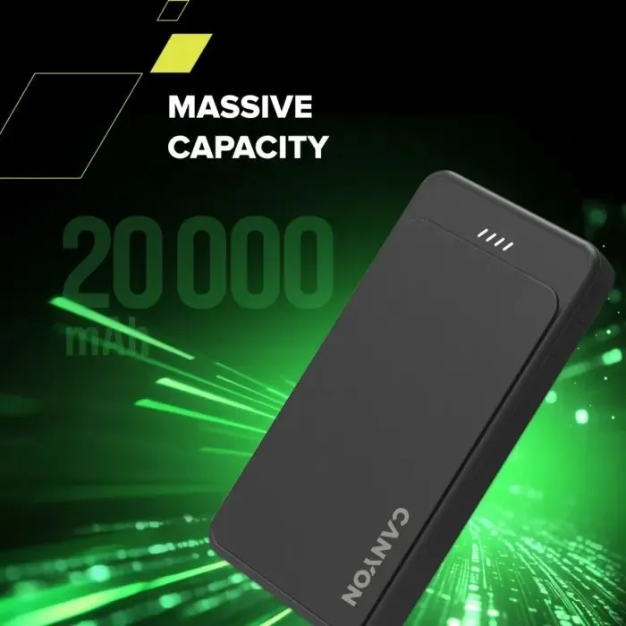 Батарея універсальна Canyon OnPower 200 20000mAh, 5В/2А, Black (CNS-CPB200B) зображення 6