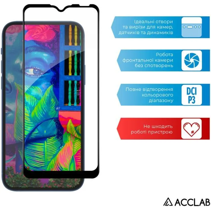 Скло захисне ACCLAB Full Glue ZTE Blade A71 Black (1283126515729) зображення 5