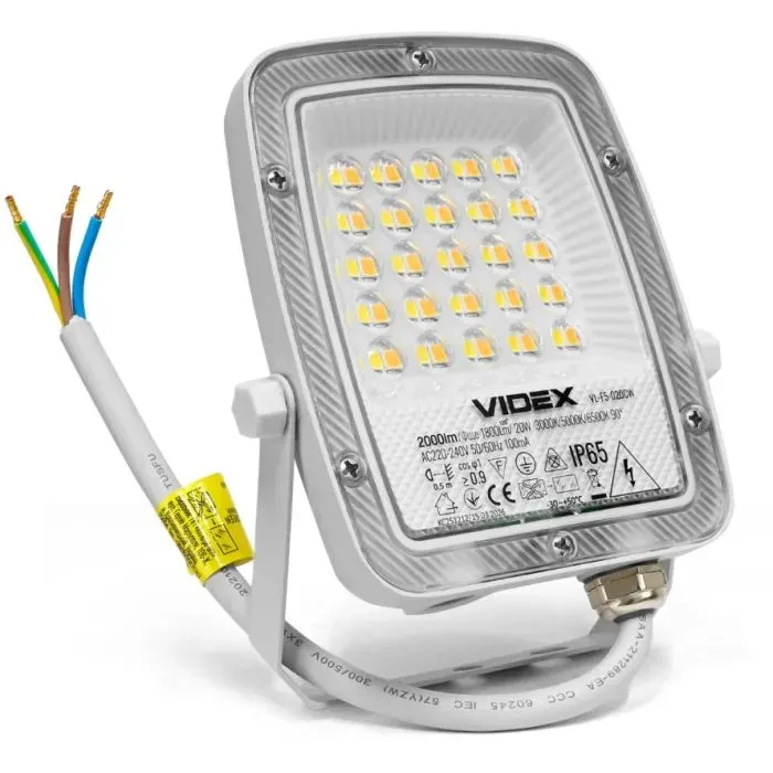 Прожектор Videx F5 20W 3000-5000-6500K 230V White (VL-F5-020CW)