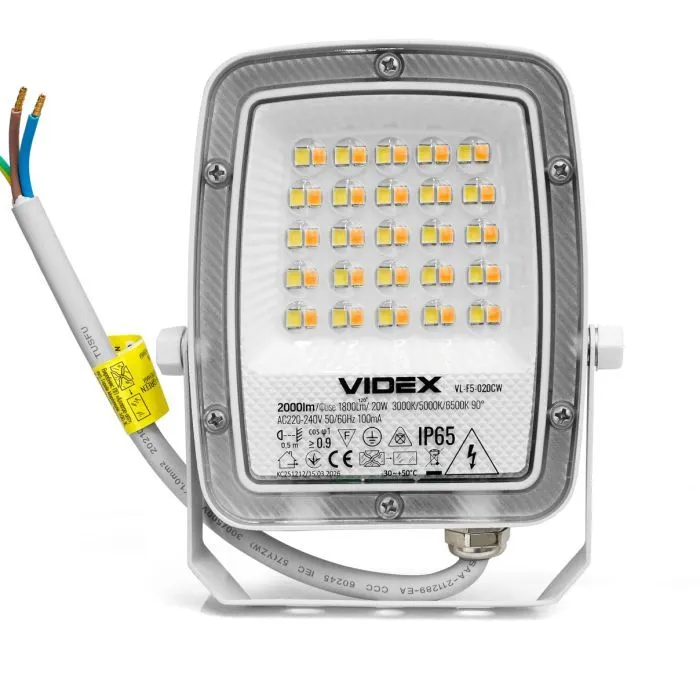 Прожектор Videx F5 20W 3000-5000-6500K 230V White (VL-F5-020CW) зображення 2