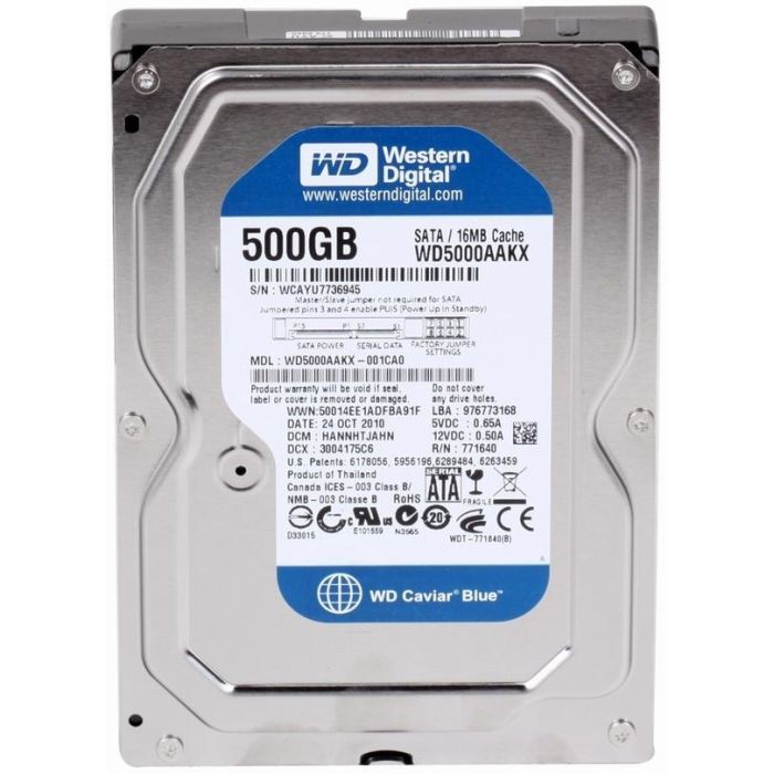 Жесткий диск 3.5"  500Gb WD (WD5000AAKX)