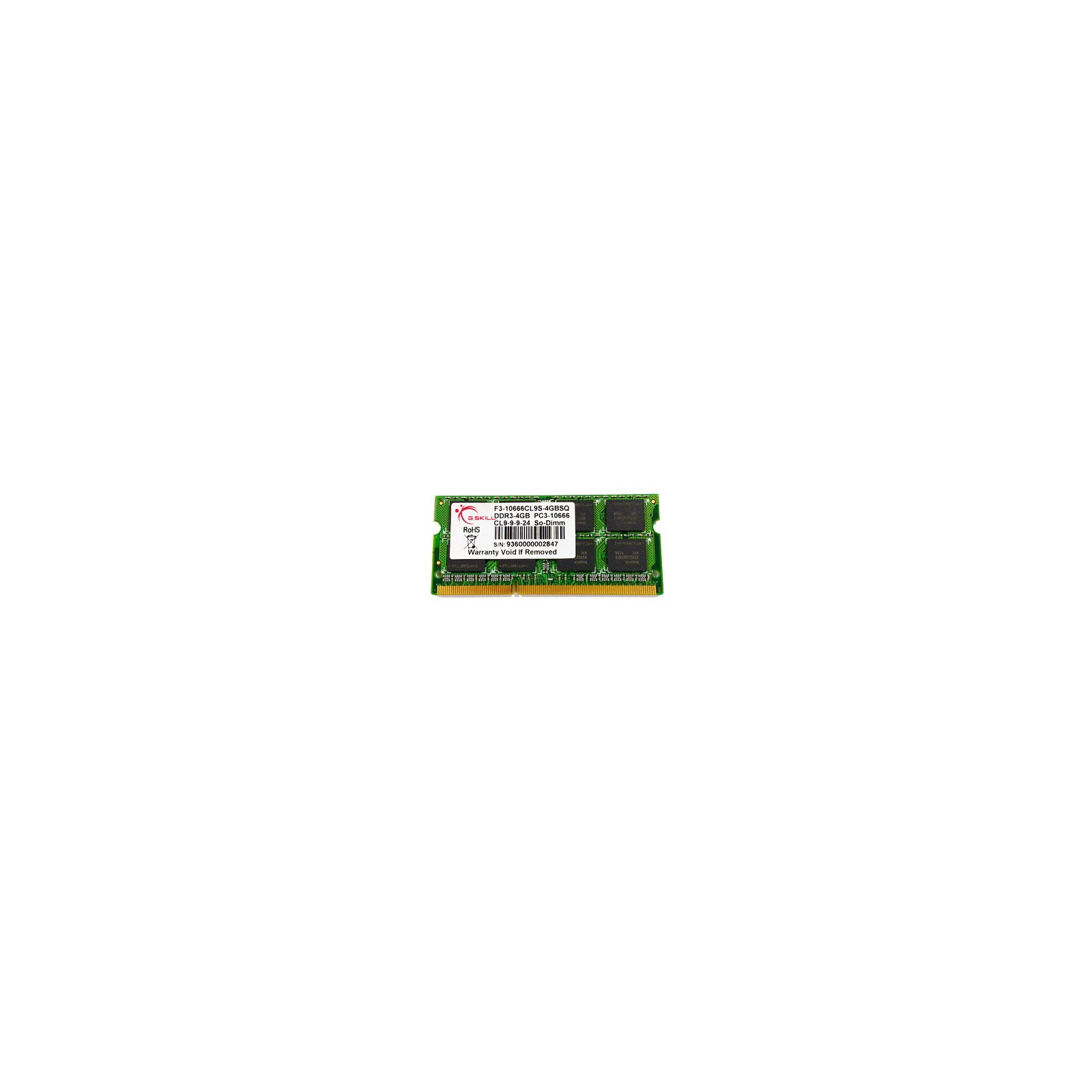 Модуль памяти для ноутбука SoDIMM DDR3 4GB 1333 MHz G.Skill (F3-10666CL9S-4GBSQ)