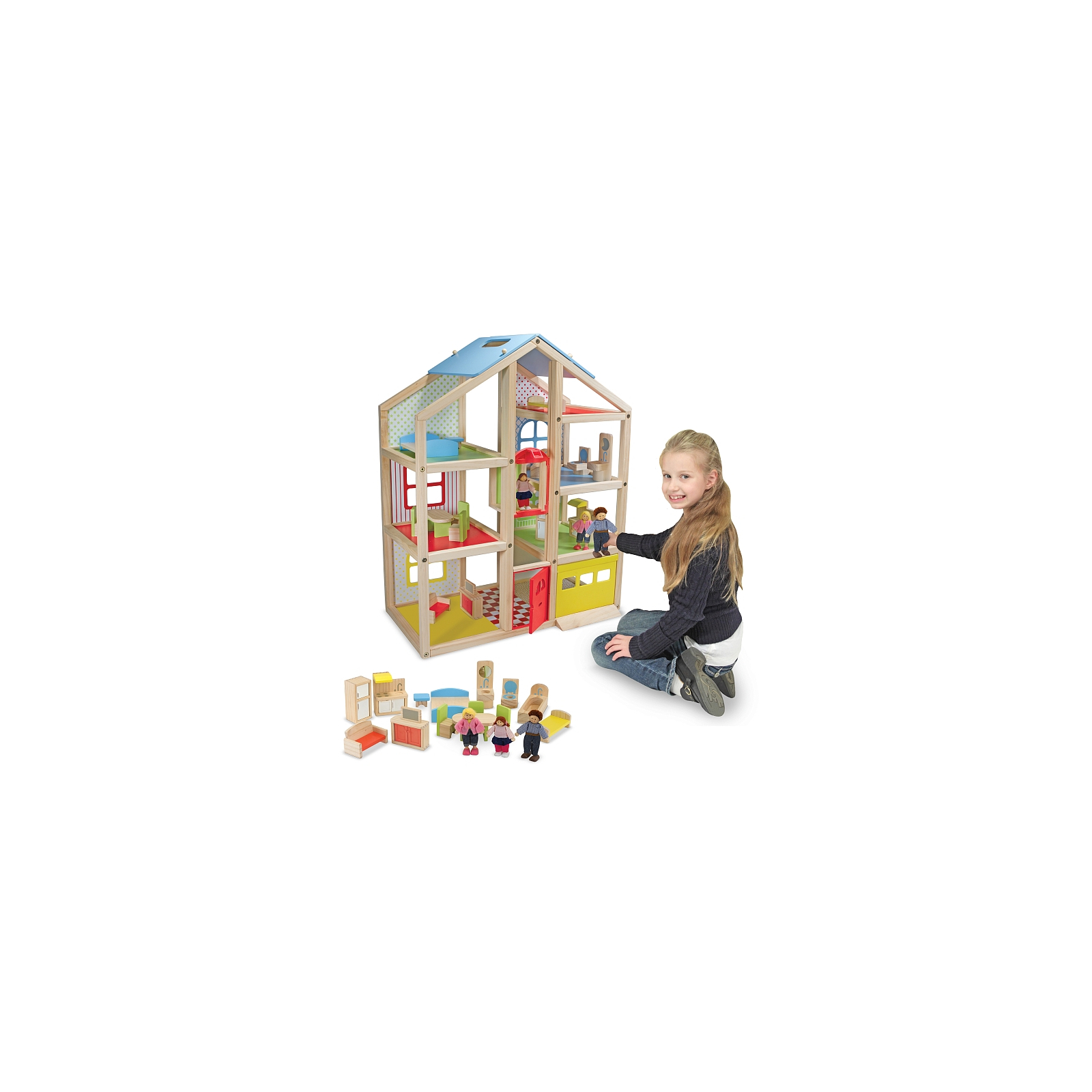 Игровой набор Melissa&Doug Кукольный домик с подъемником и мебелью (MD2462) изображение 3