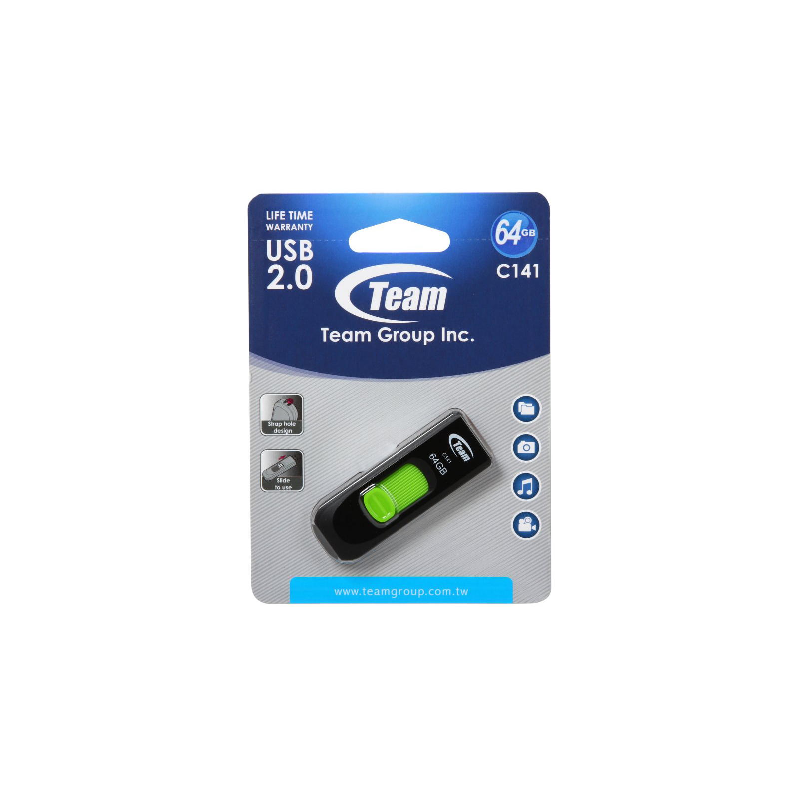 USB флеш накопитель Team 16GB C141 Blue USB 2.0 (TC14116GL01) изображение 5