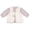 Набір дитячого одягу Luvena Fortuna для дівчаток: кофточка, штанці і хутряна жилетка (G8234.R.9-12) зображення 2