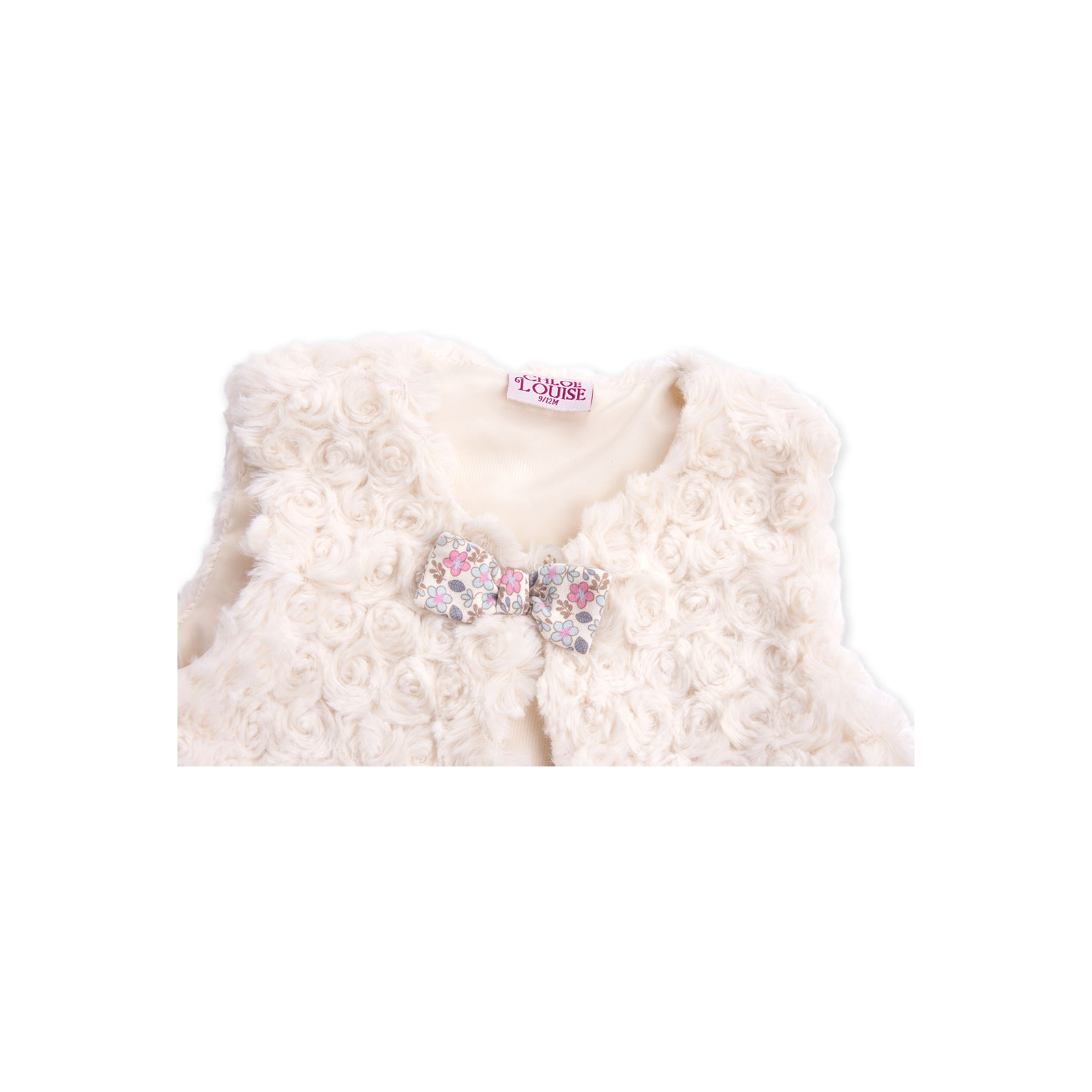Набор детской одежды Luvena Fortuna для девочек: кофточка, штанишки и меховая жилетка (G8234.R.12-18) изображение 6