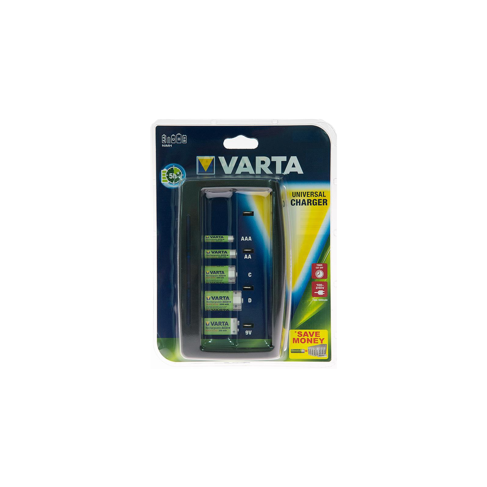 Зарядний пристрій для акумуляторів Varta UNIVERSAL CHARGER AA/AAA/C/D/9V (57648101401)