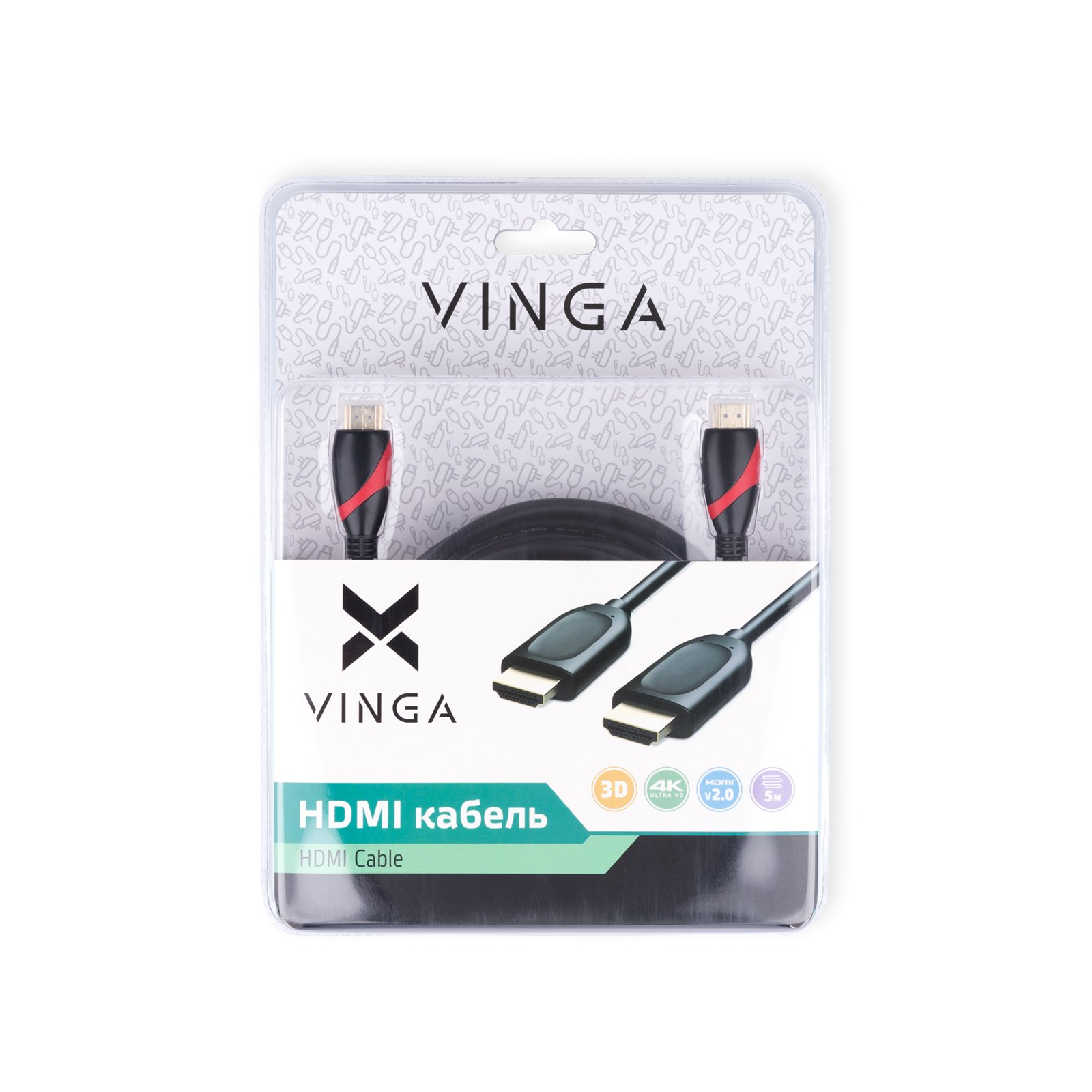 Кабель мультимедійний HDMI to HDMI 1.8m Vinga (HDMI02-1.8) зображення 3
