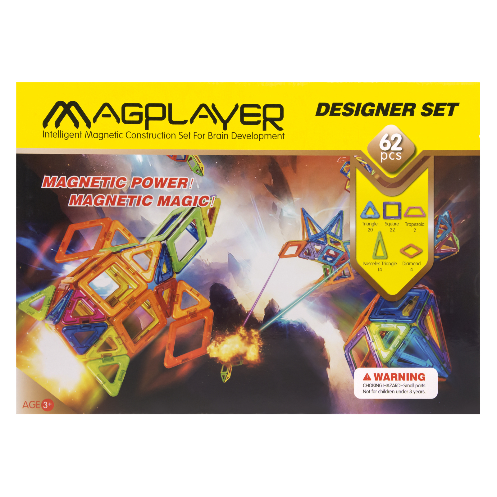 Конструктор Magplayer Набор 62 элемента (MPB-62) изображение 5