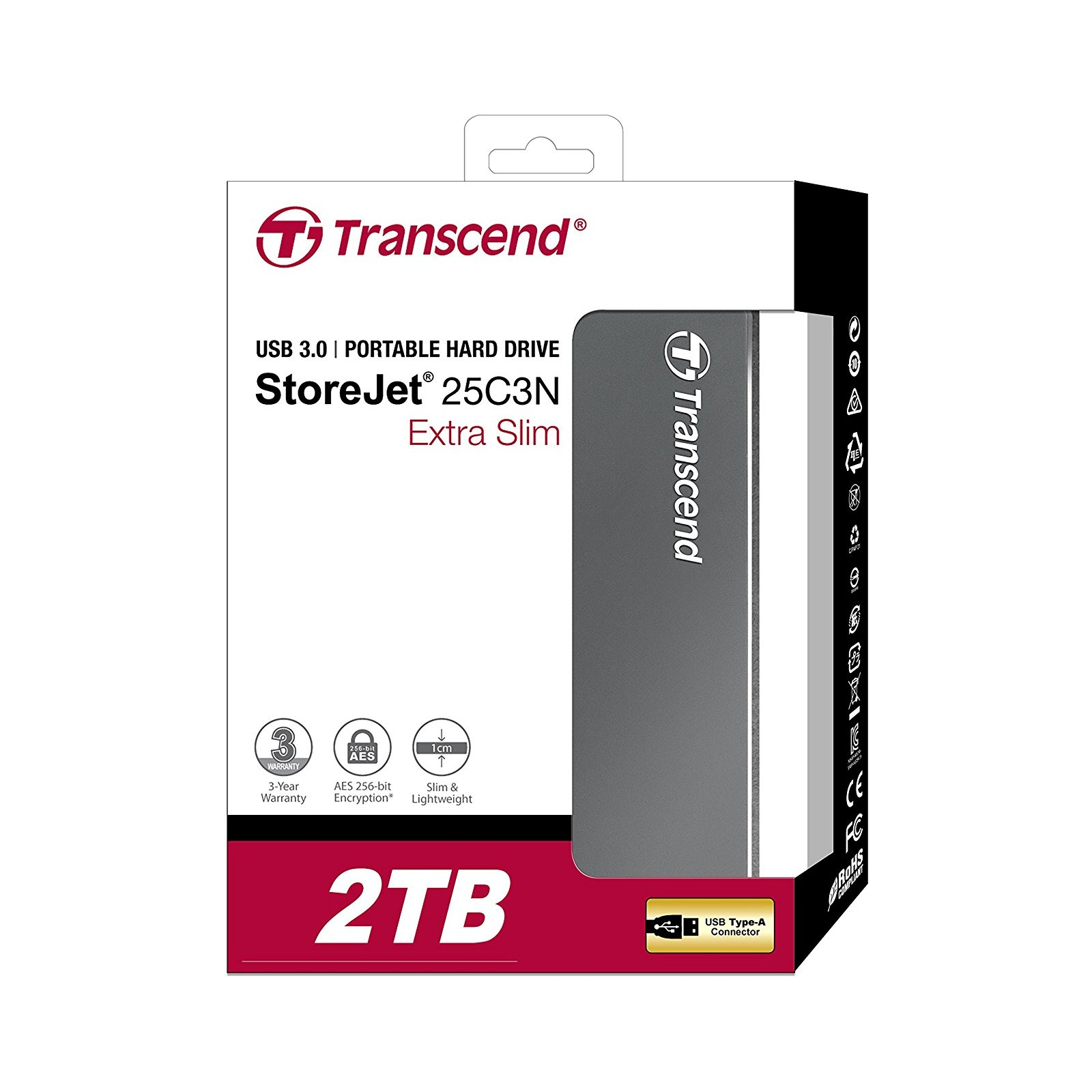 Внешний жесткий диск 2.5" 1TB Transcend (TS1TSJ25C3N) изображение 7