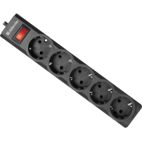 Сетевой фильтр питания Defender ES largo 1.8m 5 роз. black (99497) изображение 2