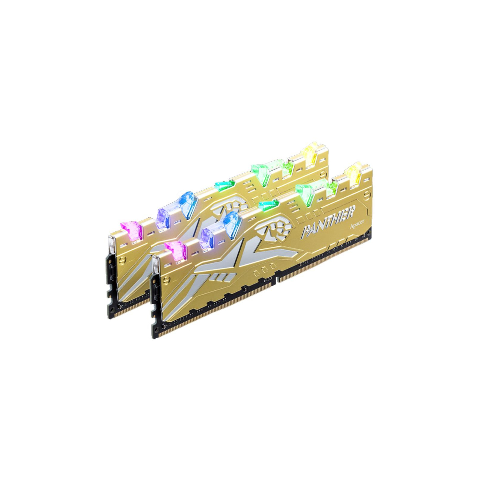 Модуль пам'яті для комп'ютера DDR4 16GB (2x8GB) 3200 MHz Panther Rage RGB Silver-Golden Apacer (EK.16G21.GJMK2) зображення 2