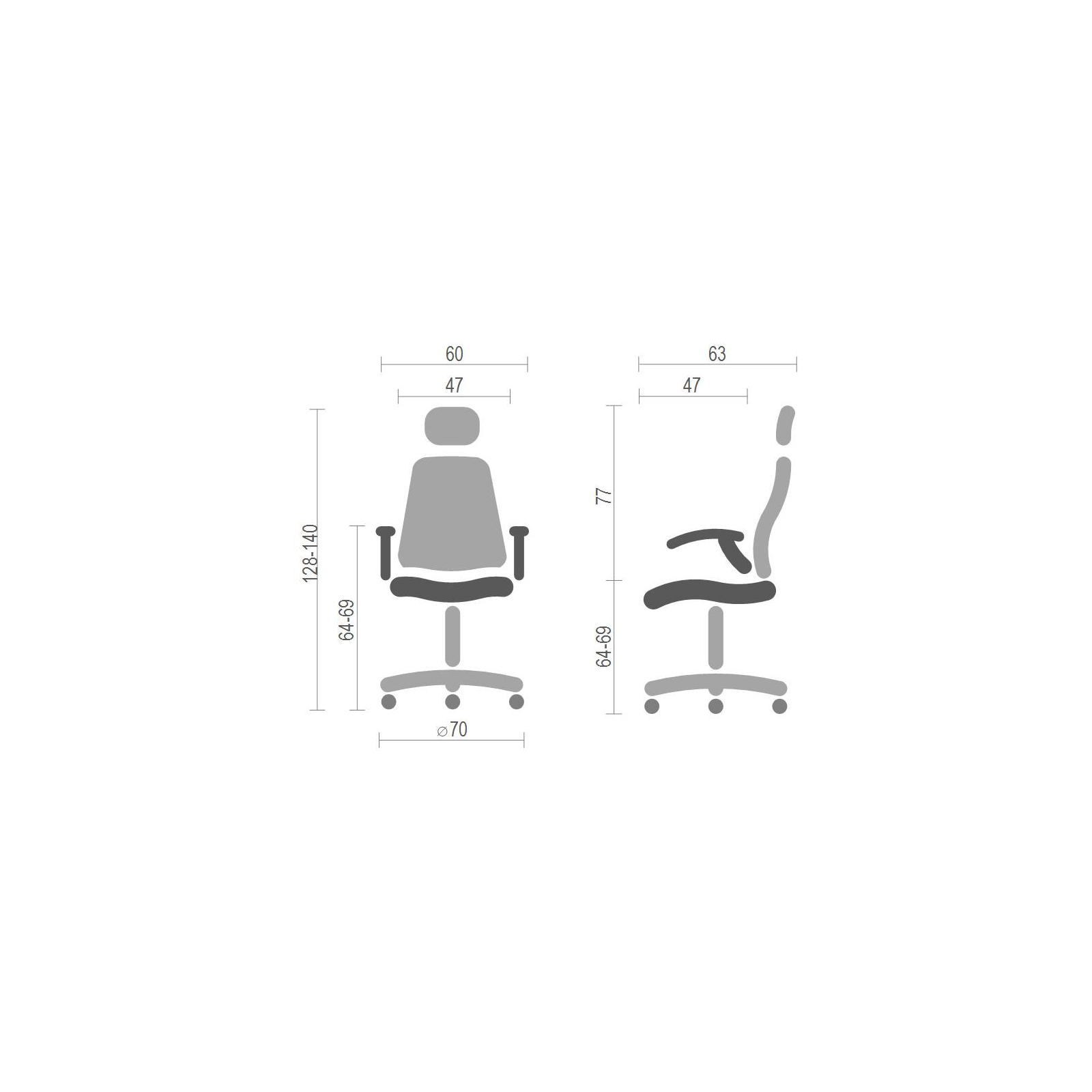 Офісне крісло Аклас Прима PL HR ANF Чорне (12698) зображення 6