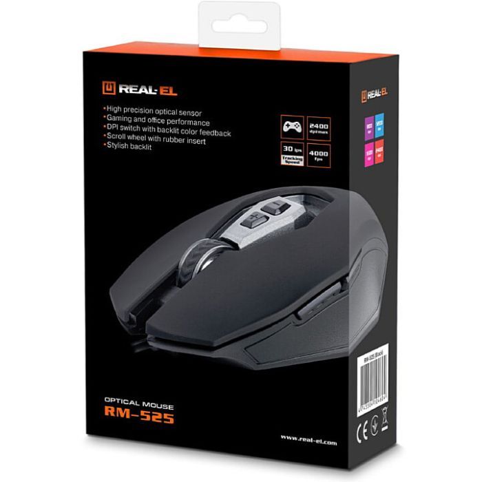 Мышка REAL-EL RM-525 Black изображение 5