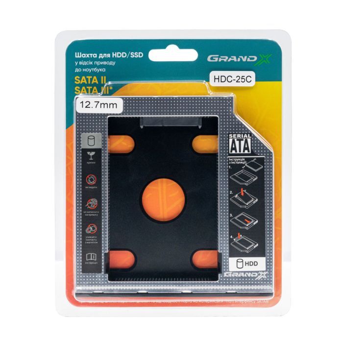 Фрейм-переходник Grand-X HDD 2,5'' SATA2/SATA3 (HDC-25С) изображение 3
