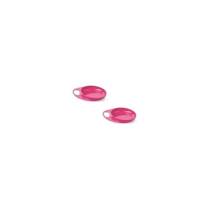 Тарілка дитяча Nuvita Easy Eating дрібна 2 шт. рожева (NV8451Pink)