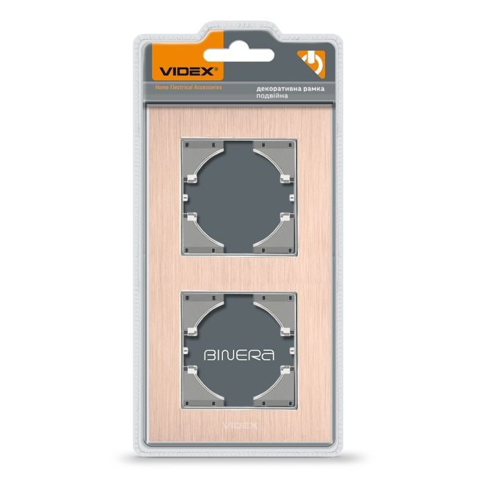 Рамка Videx BINERA медный алюминий 2 поста (VF-BNFRA2V-CP) изображение 2