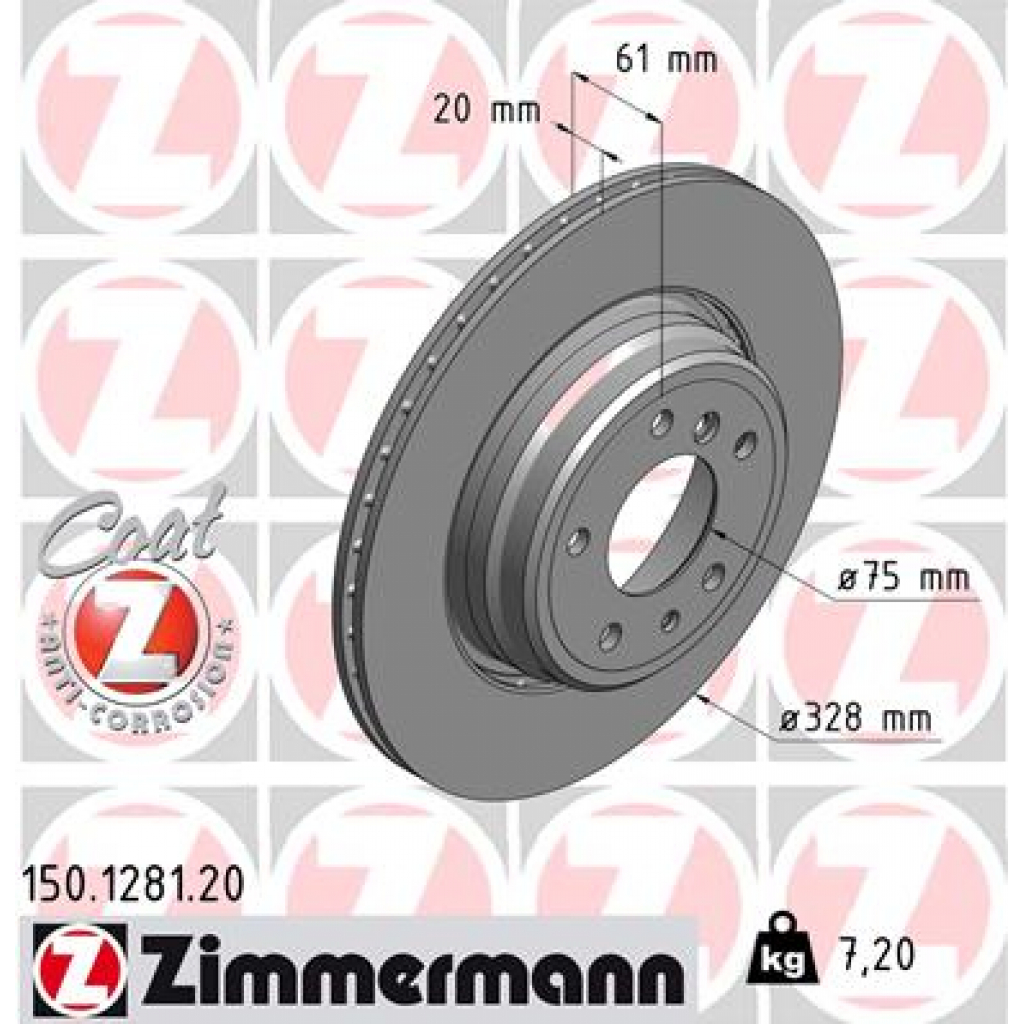 Гальмівний диск ZIMMERMANN 150.1281.20