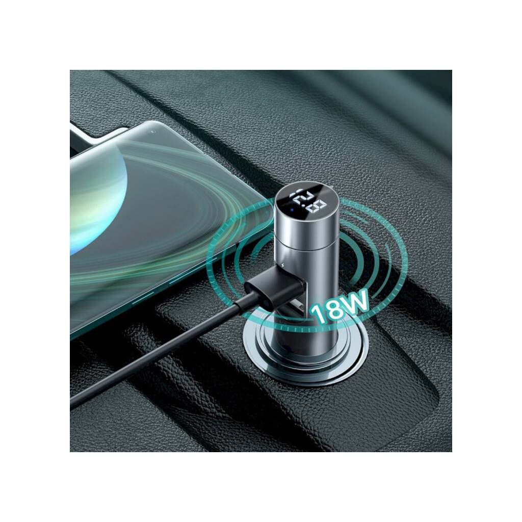FM модулятор Baseus Energy Column Wireless MP3 Silver (CCNLZ-0S) изображение 9