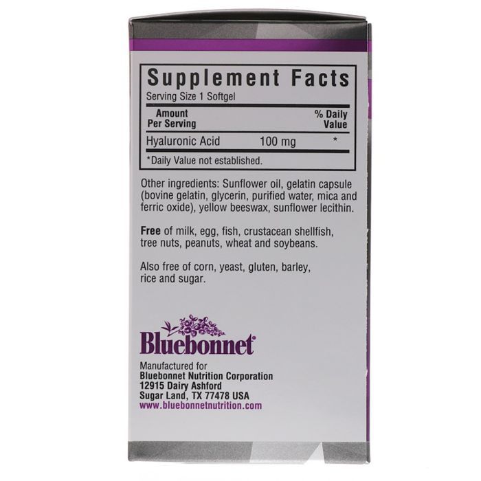 Витаминно-минеральный комплекс Bluebonnet Nutrition Гиалуроновая Кислота 100 мг, Beautiful Ally, 90 желатиновых (BLB-01512) изображение 2