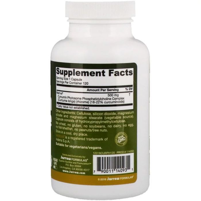 Травы Jarrow Formulas Фитосомы Куркумина 500 мг, Curcumin Phytosome Meriva, 120 г (JRW-14093) изображение 2