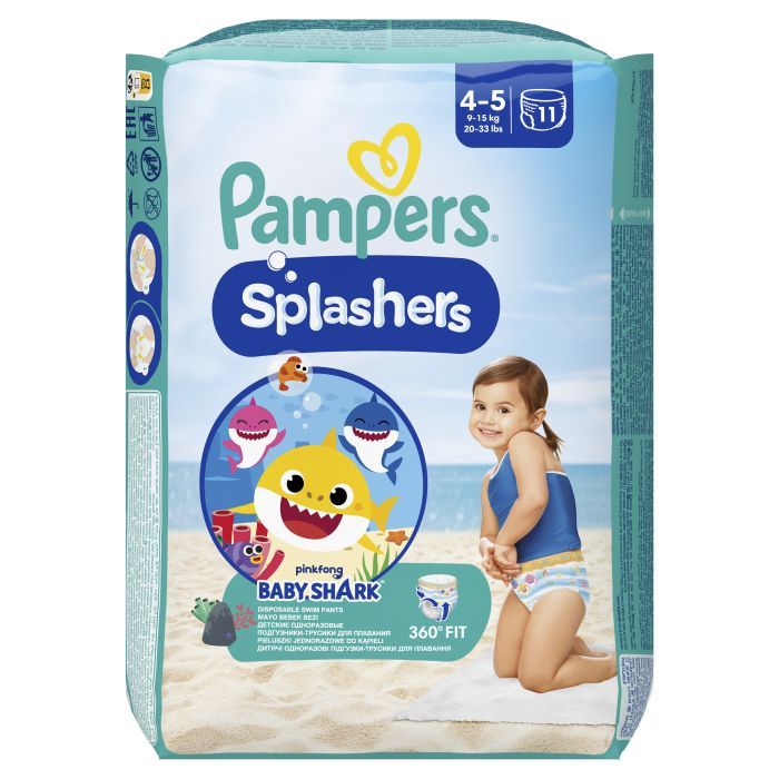 Подгузники Pampers для плавания Splashers Размер 4-5 (9-15 кг) 11 шт (8001090698384) изображение 2