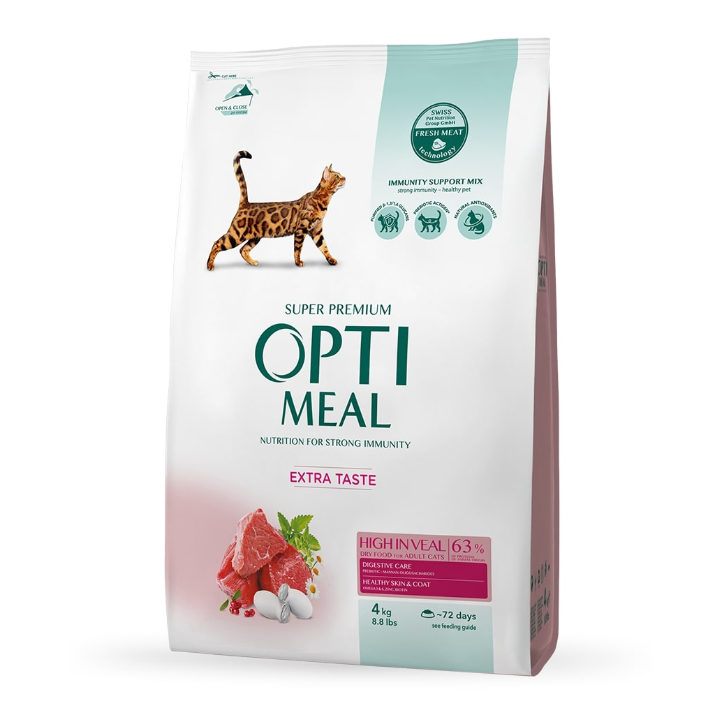 Сухой корм для кошек Optimeal со вкусом телятины 1.5 кг (4820215364690)