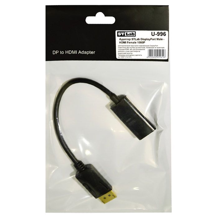 Перехідник ST-Lab DisplayPort Male - HDMI Female, 1080P (U-996) зображення 3