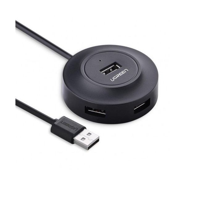 Концентратор Ugreen 4-port 1m USB 2.0 CR106 black (20277)