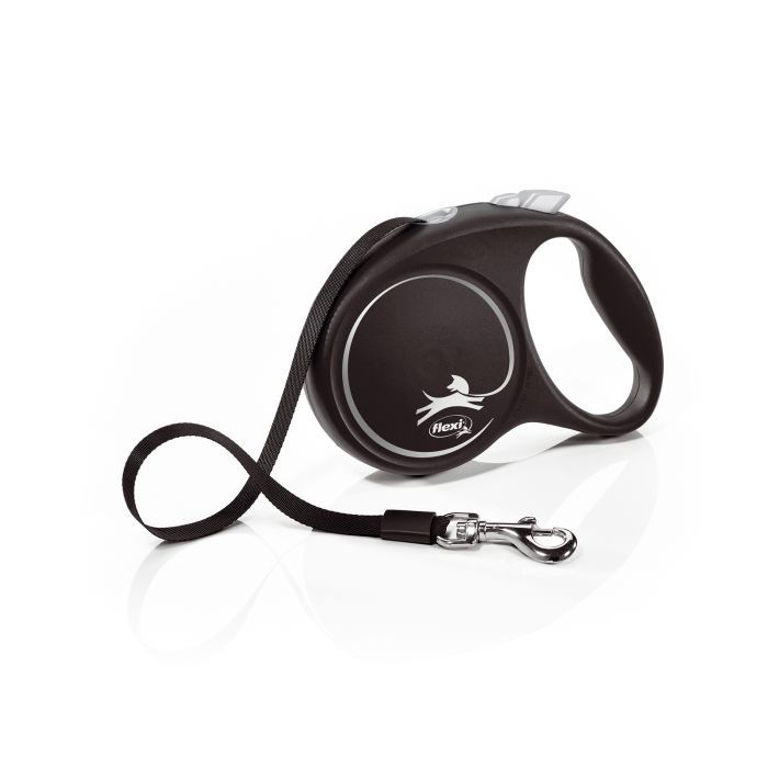 Повідець для собак Flexi Black Design М стрічка 5 м (чорний) (4000498034002)