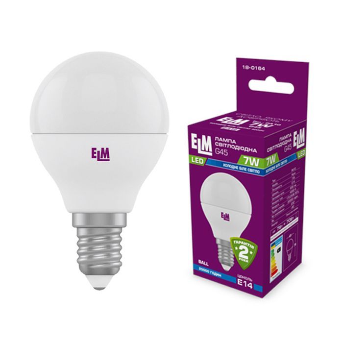 Лампочка ELM D45 7W PA10S E14 4000K (18-0164.)