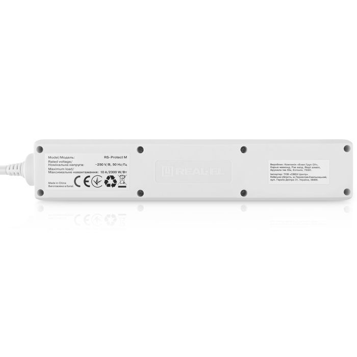 Мережевий фільтр живлення REAL-EL RS-Protect M 3m, white (EL122300027) зображення 7