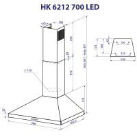 Витяжка кухонна Minola HK 6212 WH 700 LED зображення 11