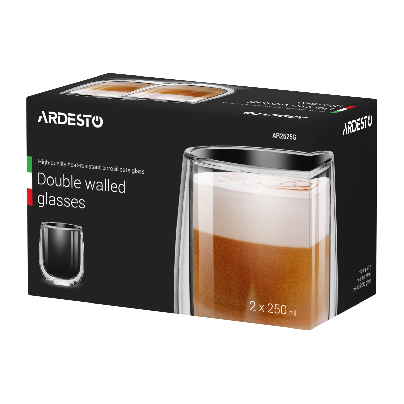 Набір склянок Ardesto 250 мл H 9,5 см 2 шт (AR2625G) зображення 5