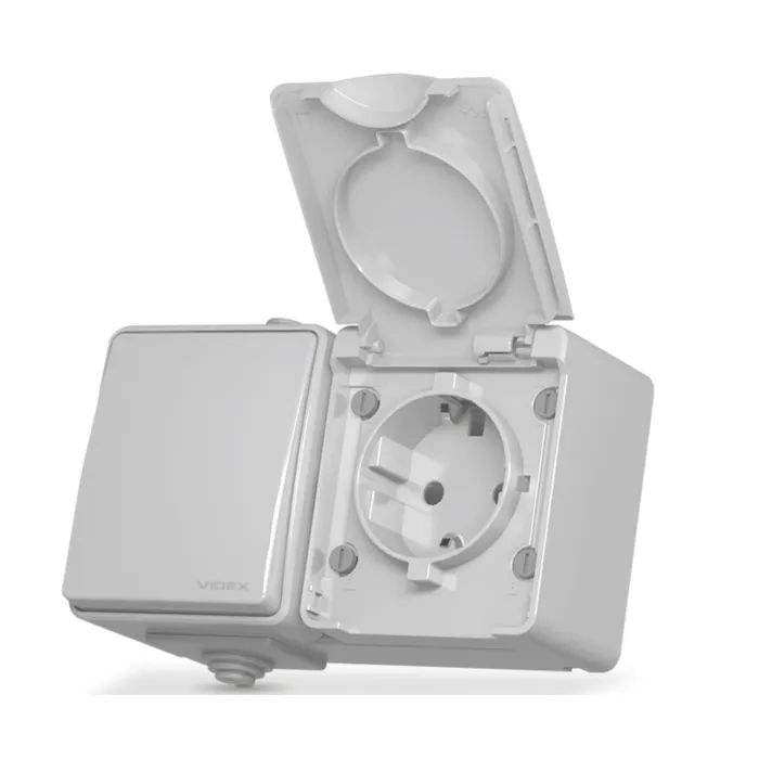 Выключатель Videx BINERA IP65 наружная 1ая с заземлением (VF-BNW3-G)