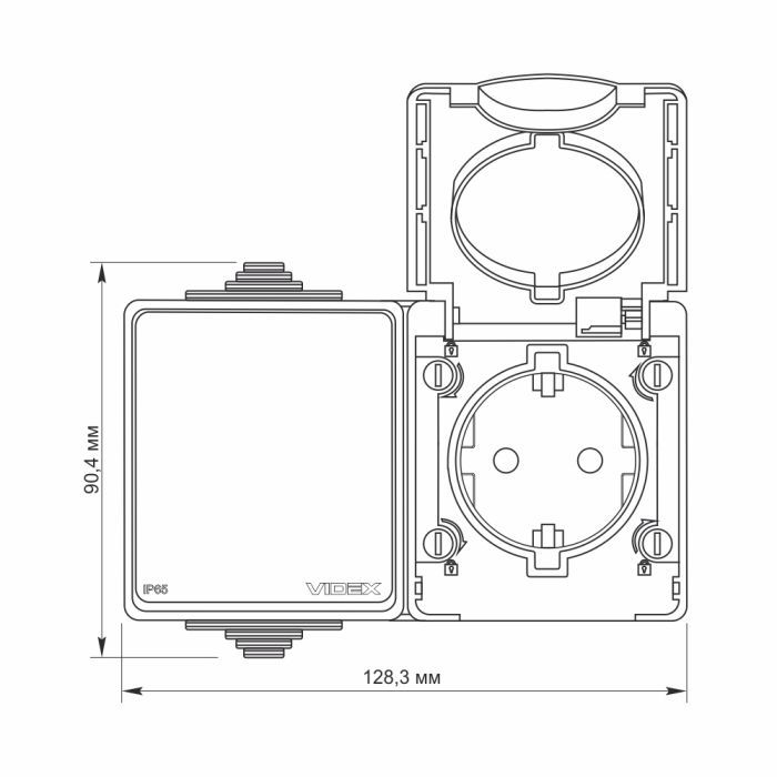 Выключатель Videx BINERA IP65 наружная 1ая с заземлением (VF-BNW3-G) изображение 4