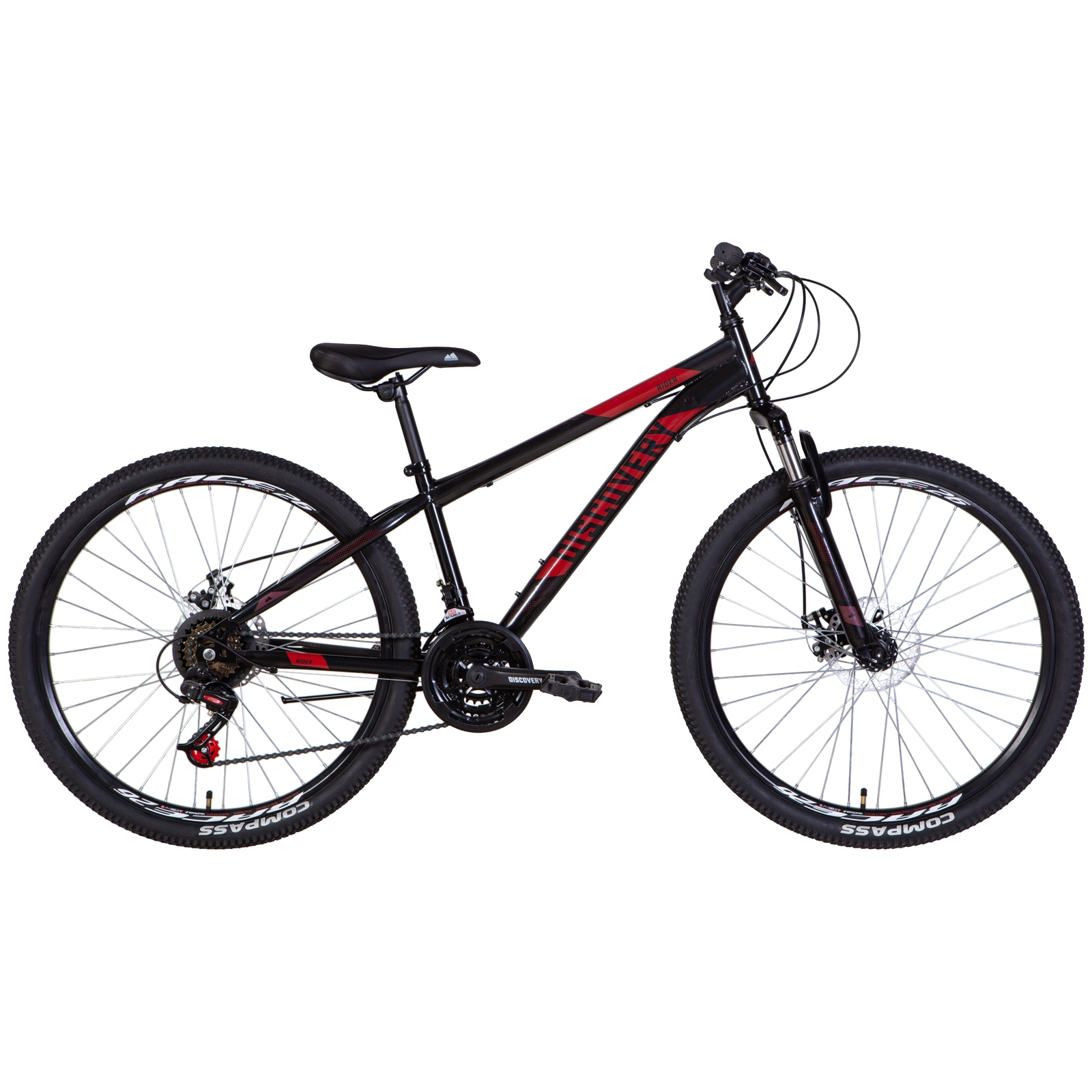 Велосипед Discovery 26" Rider AM DD рама-16" 2022 Black/Red (OPS-DIS-26-528)