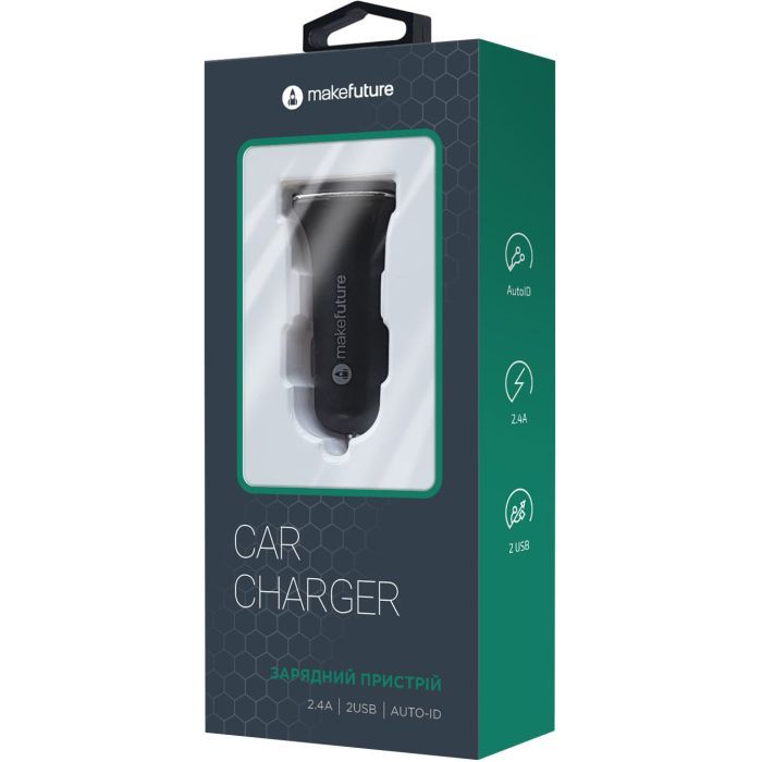Зарядний пристрій MAKE 12W 2.4A+2.4А Black (MCW-221BK) зображення 2